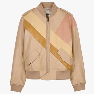 ZARA GENUINE LEATHER BOMBER JACKET SURPLUS SIZE SMALL NWT